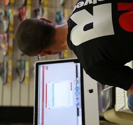 man working on a computer