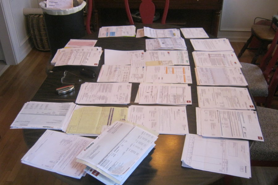 paperwork across the table