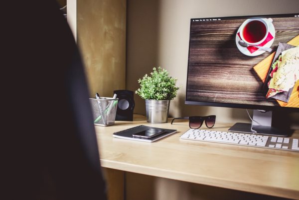 desktop on a desk