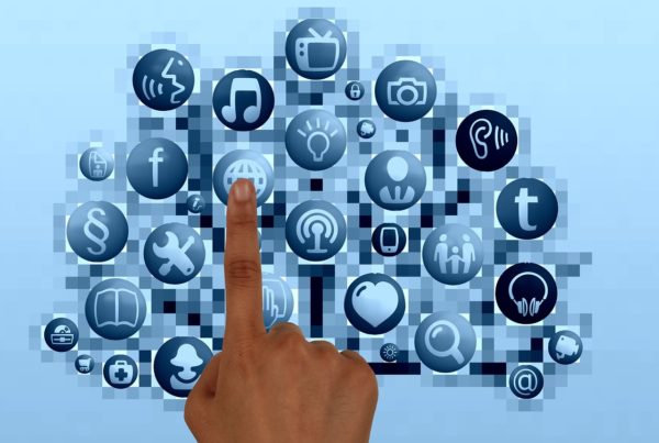 digital interactive board with icons