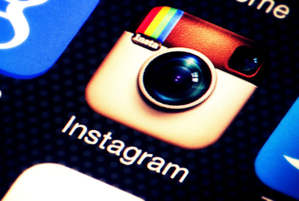 instagram logo on screen