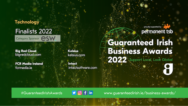guaranteed irish business awards 2022 certificate for big red cloud